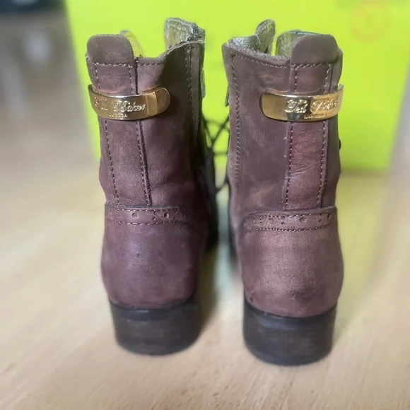 TED BAKER LONDON Combat Lace up Boots / Distressed Brown Leather / Size 7 - Picture 3 of 12
